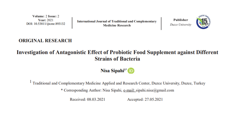 Investigation of Antagonistic Effect of Probiotic Food Supplement against Different Strains of Bacte